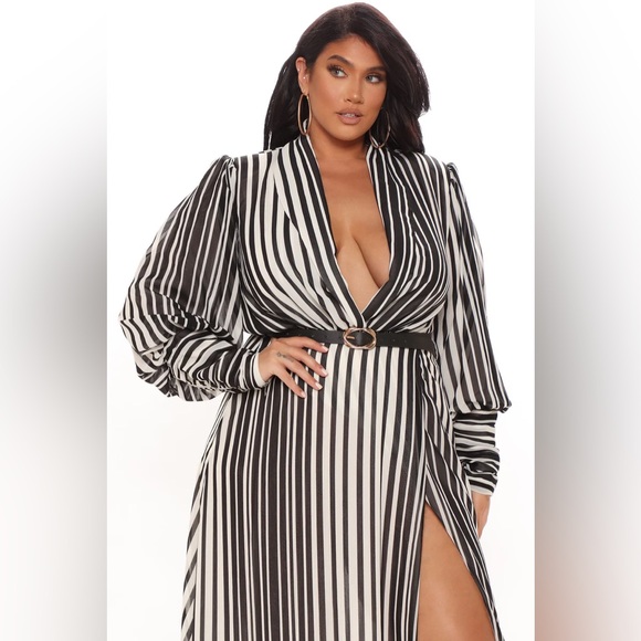 New Nora Striped Maxi Dress in Black and White size XL - Picture 6 of 8